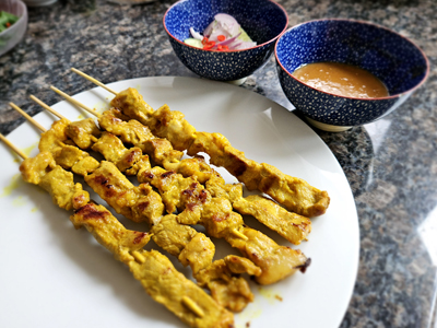Gebratene Satay Spiesse Schweinefleisch - Thai Bites