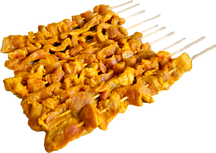 Frische Satayspiesse mit Schweinefleisch